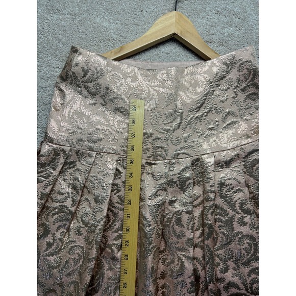 Bebe Dainty Pink Floral Metallic Brocade Maxi Skirt Elegant Formal Evening GLAM - Picture 7 of 13